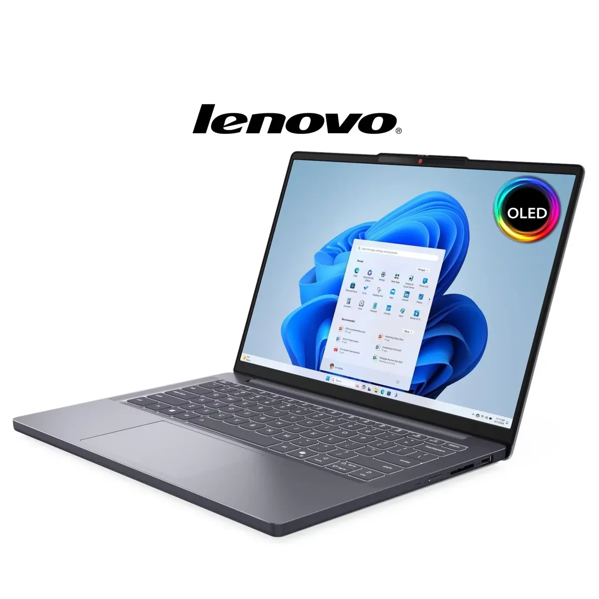 LAPTOP LENOVO IDEAPAD SLIM 3 AMD RYZEN 7-7735HS 16RAM DDR5 512SSD 14" OLED LUNA-GREY - Imagen 2