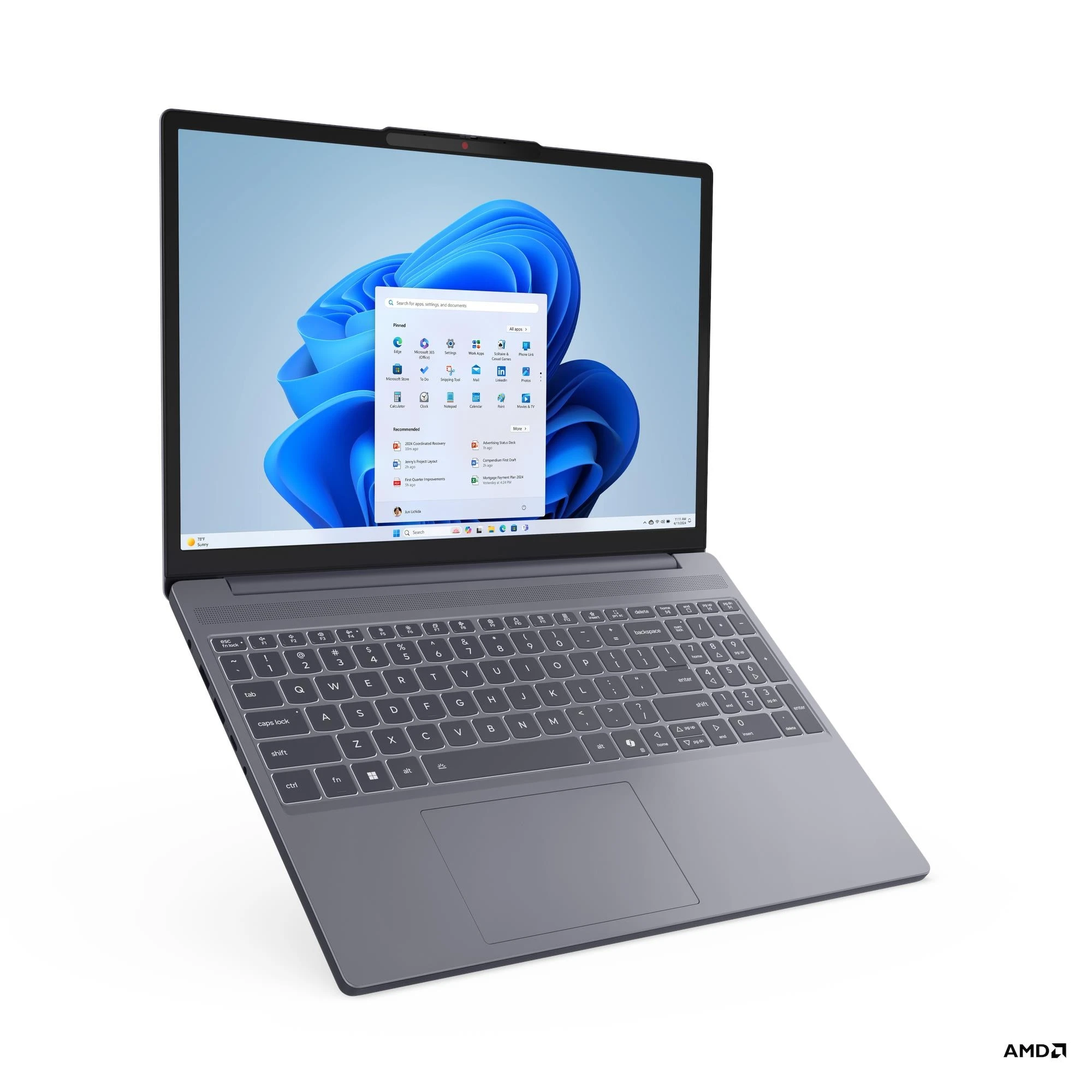 LAPTOP LENOVO IDEAPAD SLIM 3 AMD RYZEN 7-170 16RAM DDR5 512 SSD W11 HOME 15.3" TACTIL LUNA GREY - Imagen 2