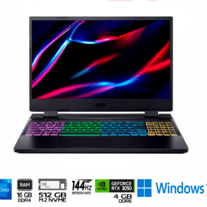LAPTOP ACER NITRO 5 I7-12650H 16RAM 512SSD RTX 3050 4GB15.6'' FHD IPS 144HZ