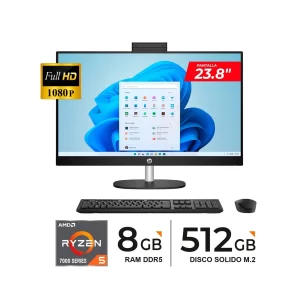 ALL IN ONE HP RYZEN 5-7520U 8RAM DDR5 512SSD MONITOR 23.8"FHD