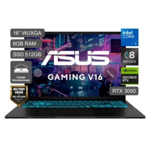 LAPTOP ASUS V16 GAMING INTEL CORE 5-210H 8RAM DDR5 512SSD RTX 3050 6GB W11 16"