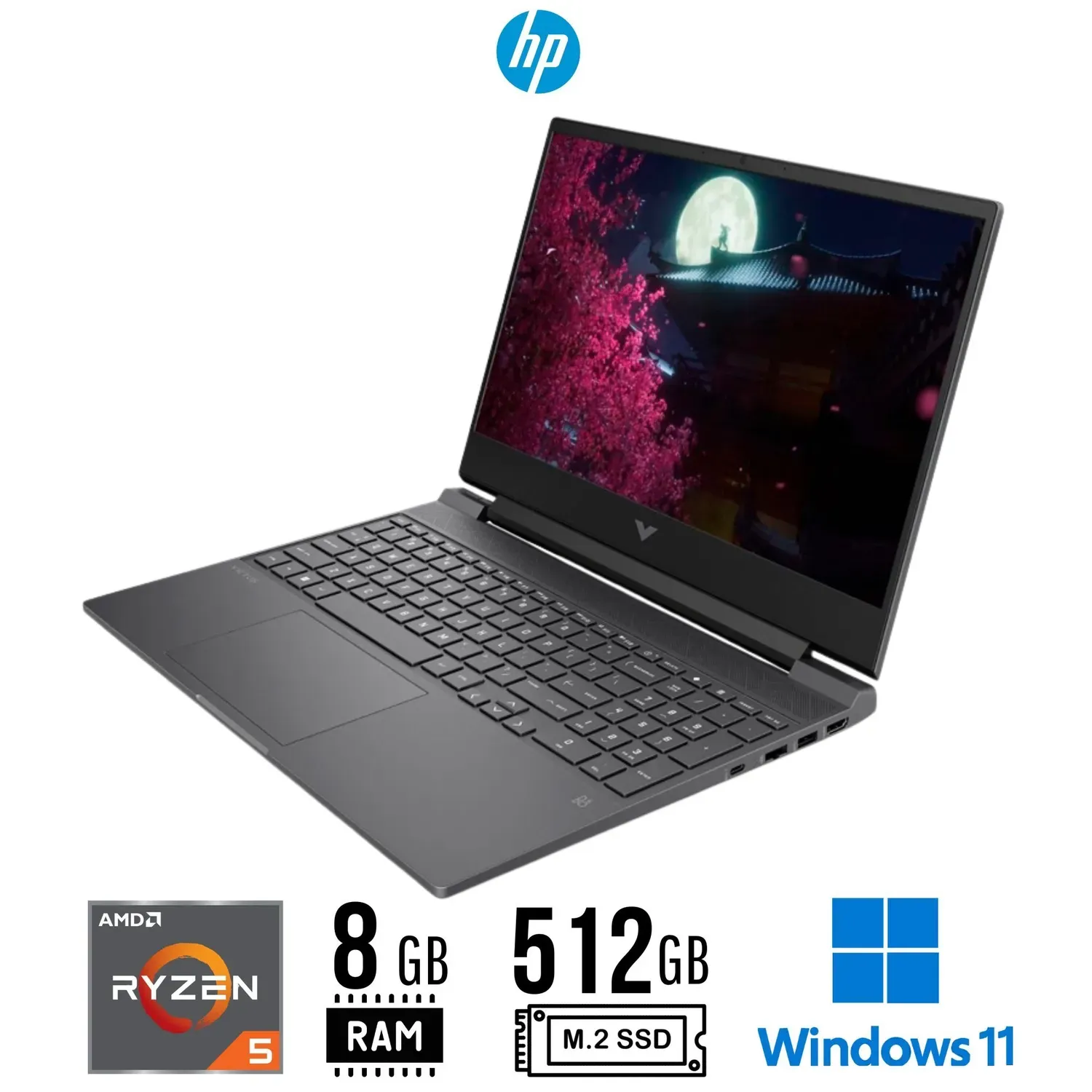 LAPTOP HP VICTUS AMD RYZEN 5-8645HS 8RAM DDR5 512SSD RTX 3050 6GB W11 15.6" FHD IPS 144HZ - Imagen 3